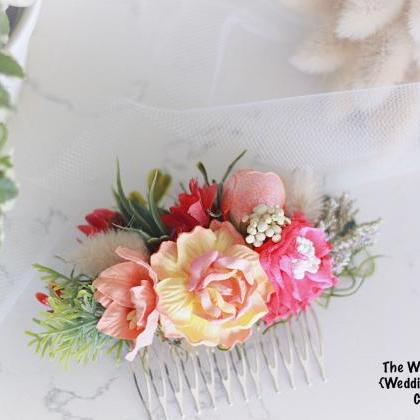 Bridal Hair Comb, Wedding Accessories, Flower Hair..